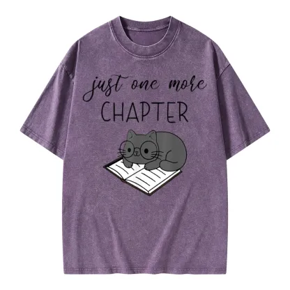 Pagewings Book Worm Reading Cat Unisex Washed T-shirt