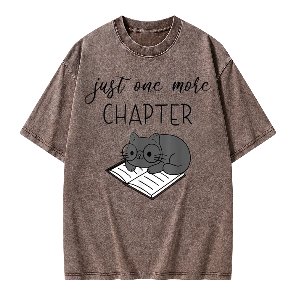 Pagewings Book Worm Reading Cat Unisex Washed T-shirt