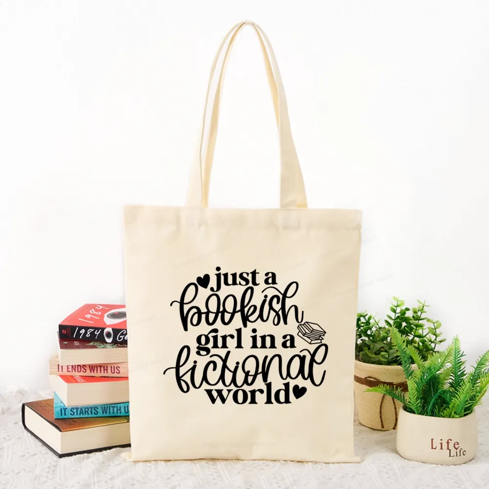 Pagewings Just A Bookish Girl In A Fictional World Tote Bag