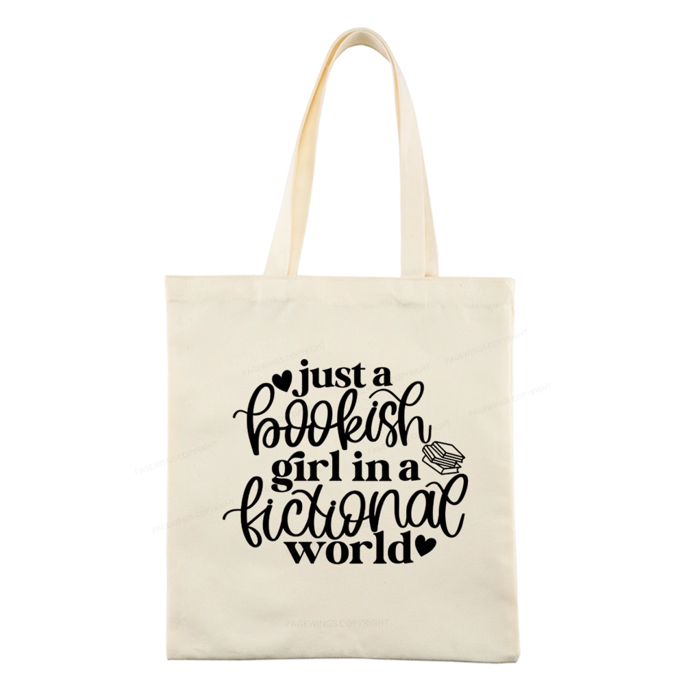 Pagewings Just A Bookish Girl In A Fictional World Tote Bag