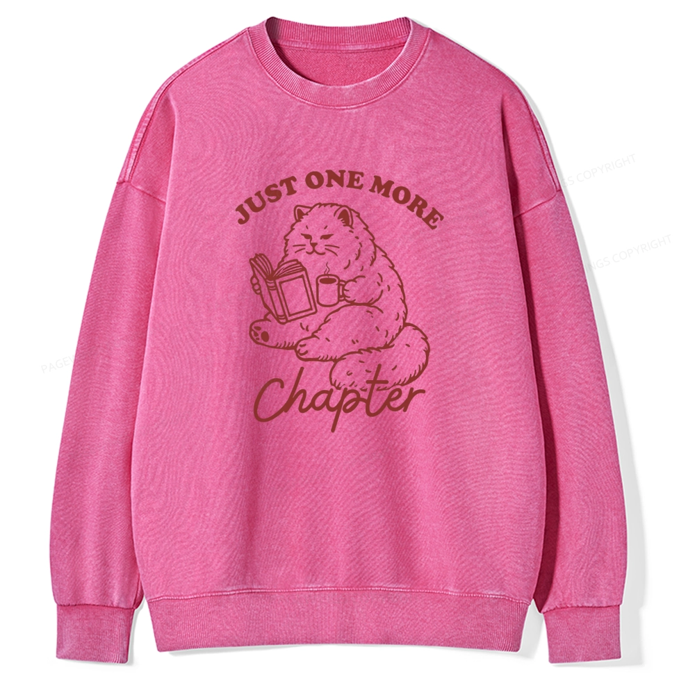 Pagewings Just one more chapter Unisex Washed Sweatshirt