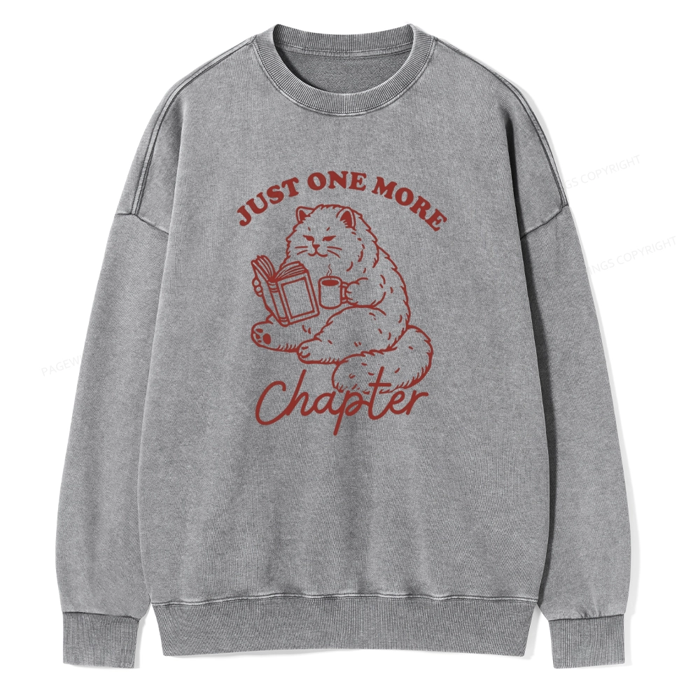 Pagewings Just one more chapter Unisex Washed Sweatshirt