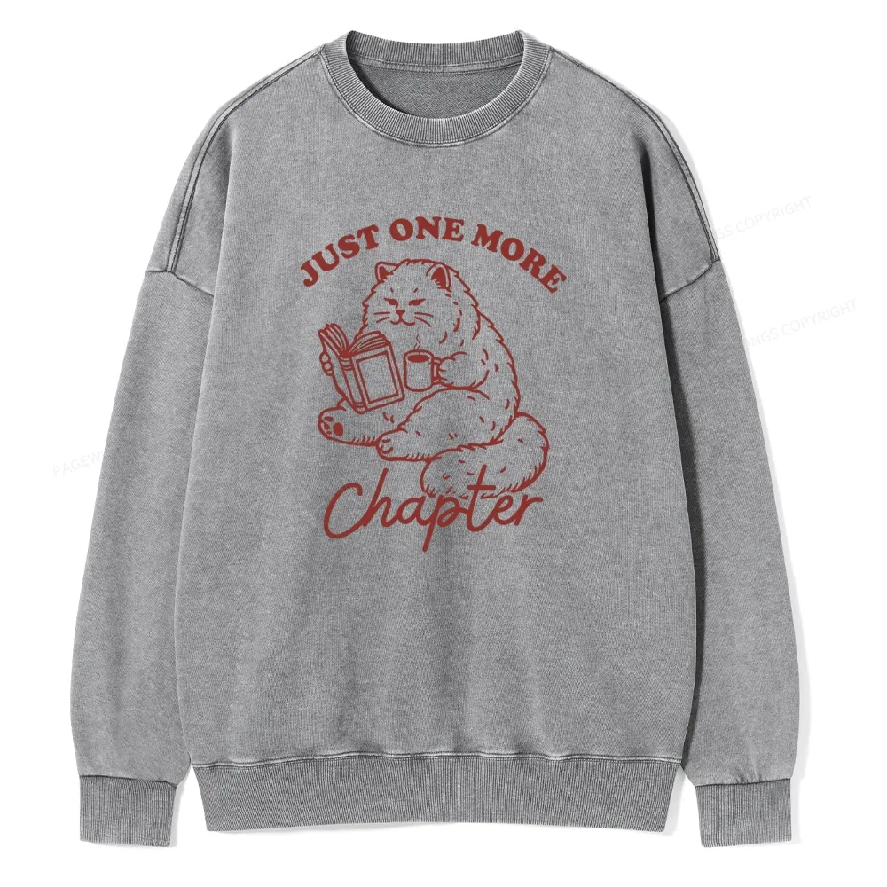 Pagewings Just one more chapter Unisex Washed Sweatshirt