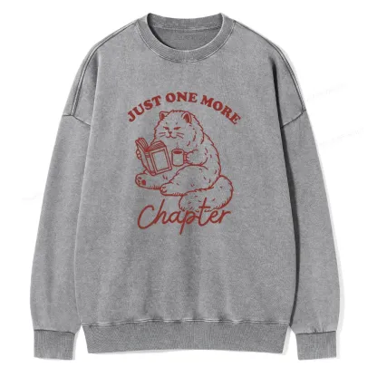 Pagewings Just one more chapter Unisex Washed Sweatshirt