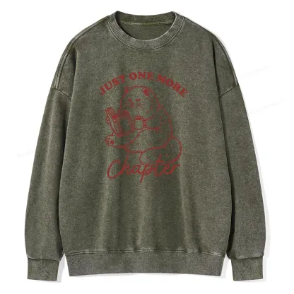 Pagewings Just one more chapter Unisex Washed Sweatshirt