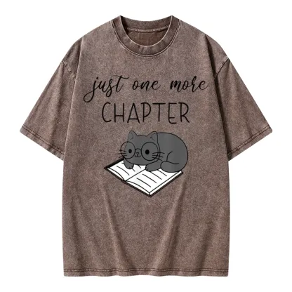 Pagewings Book Worm Reading Cat Unisex Washed T-shirt