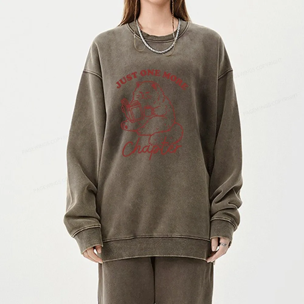 Pagewings Just one more chapter Unisex Washed Sweatshirt
