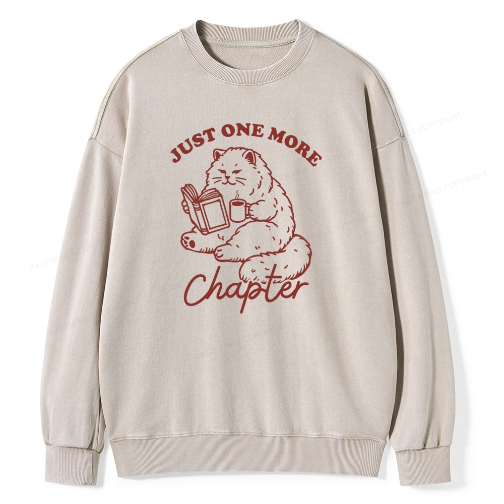 Pagewings Just one more chapter Unisex Washed Sweatshirt