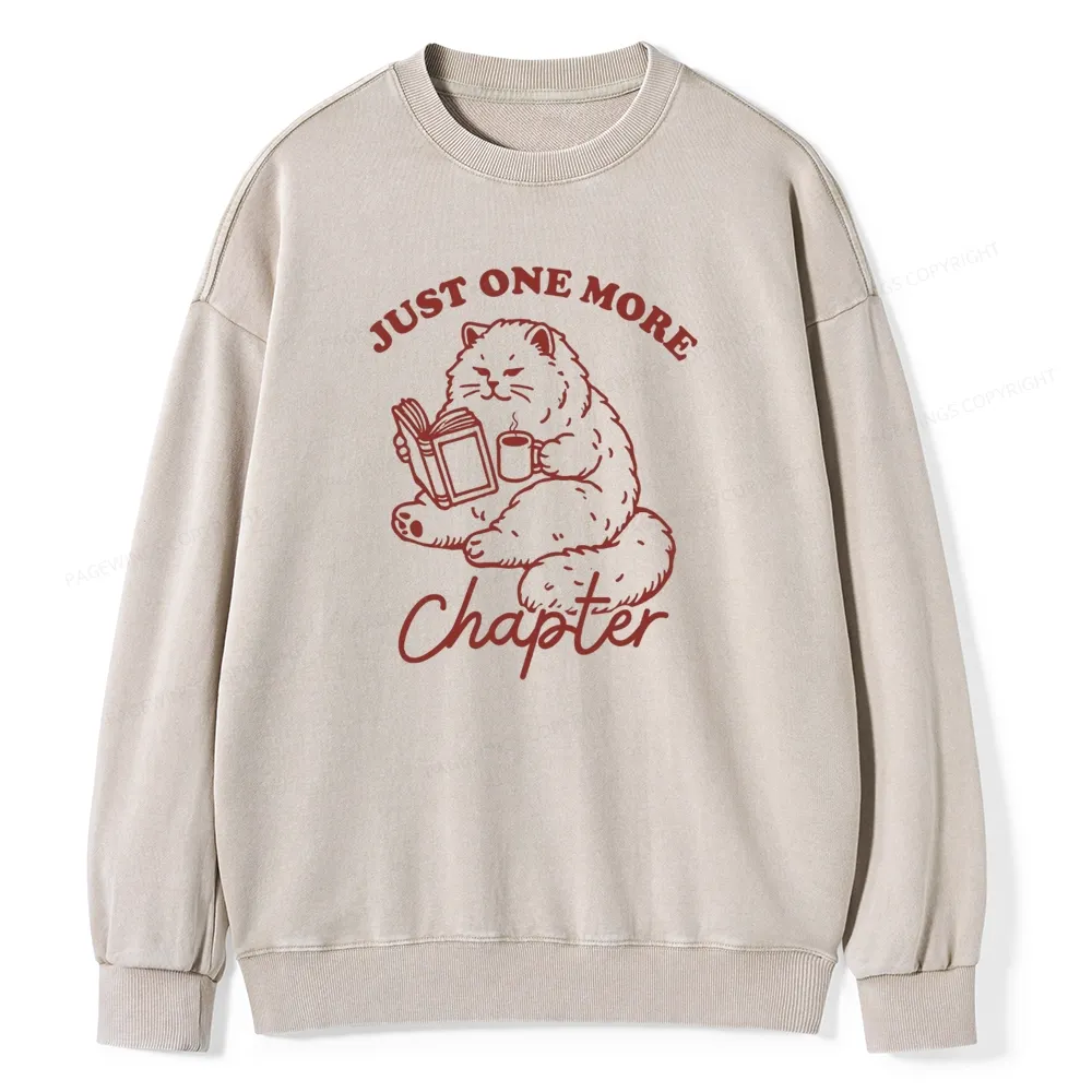 Pagewings Just one more chapter Unisex Washed Sweatshirt