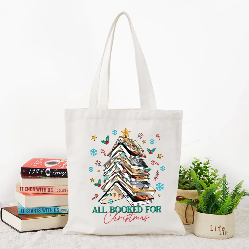 Pagewings Fourth Wing All Booked For Christmas Christmas Tote Bag