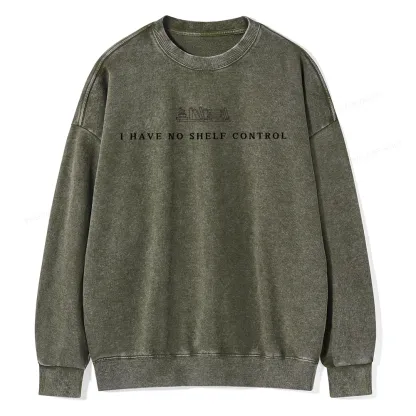 Pagewings I Have No Shelf Control  Unisex Washed Sweatshirt
