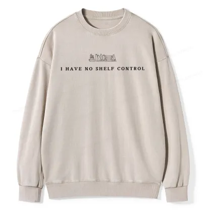 Pagewings I Have No Shelf Control  Unisex Washed Sweatshirt