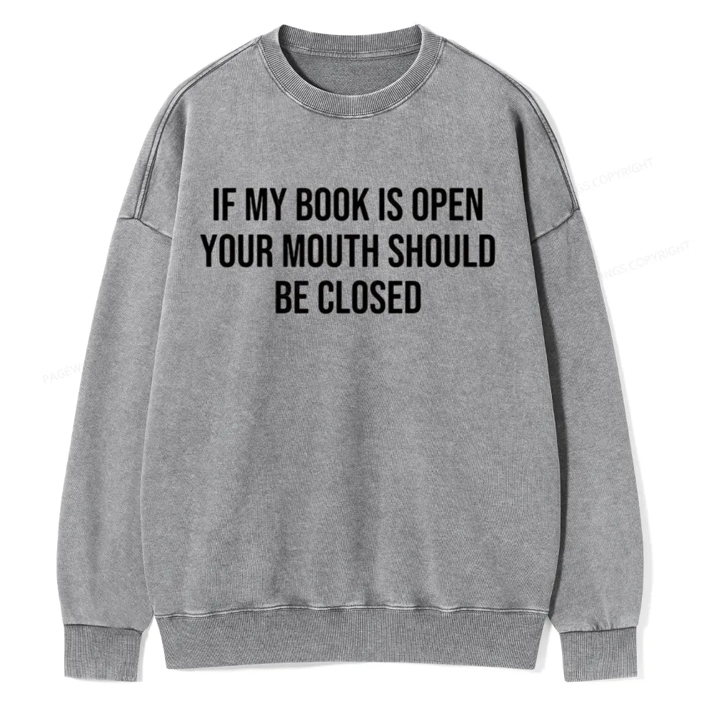 Pagewings Your Mouth Should Be Closed  Unisex Washed Sweatshirt