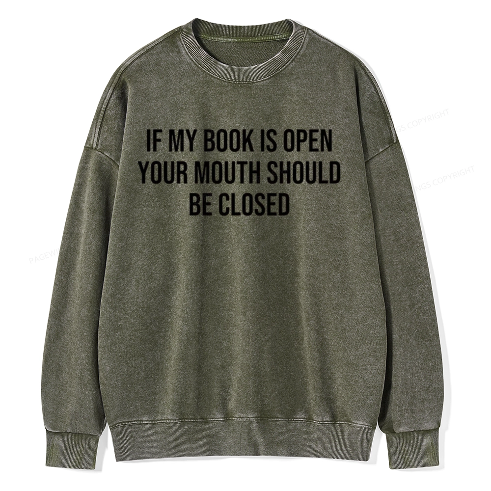 Pagewings Your Mouth Should Be Closed  Unisex Washed Sweatshirt