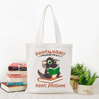 Pagewings Book Dragon Tote Bag