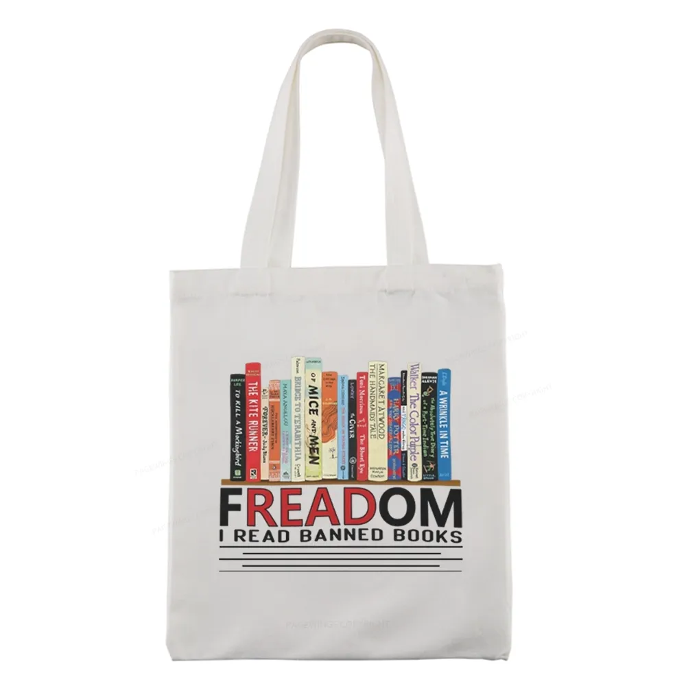 Pagewings Freadom I Read Banned Books Tote Bag