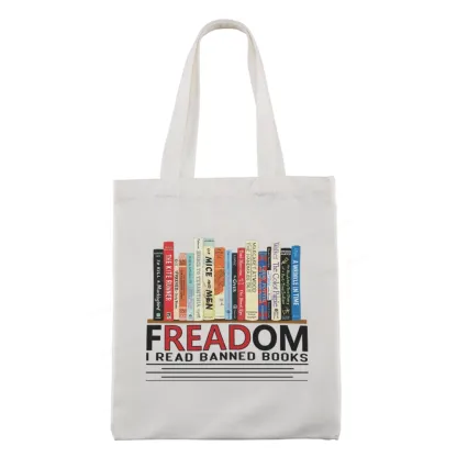 Pagewings Freadom I Read Banned Books Tote Bag