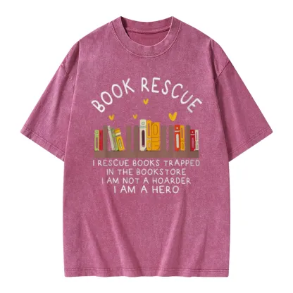 Pagewings Book Rescue Unisex Washed T-shirt