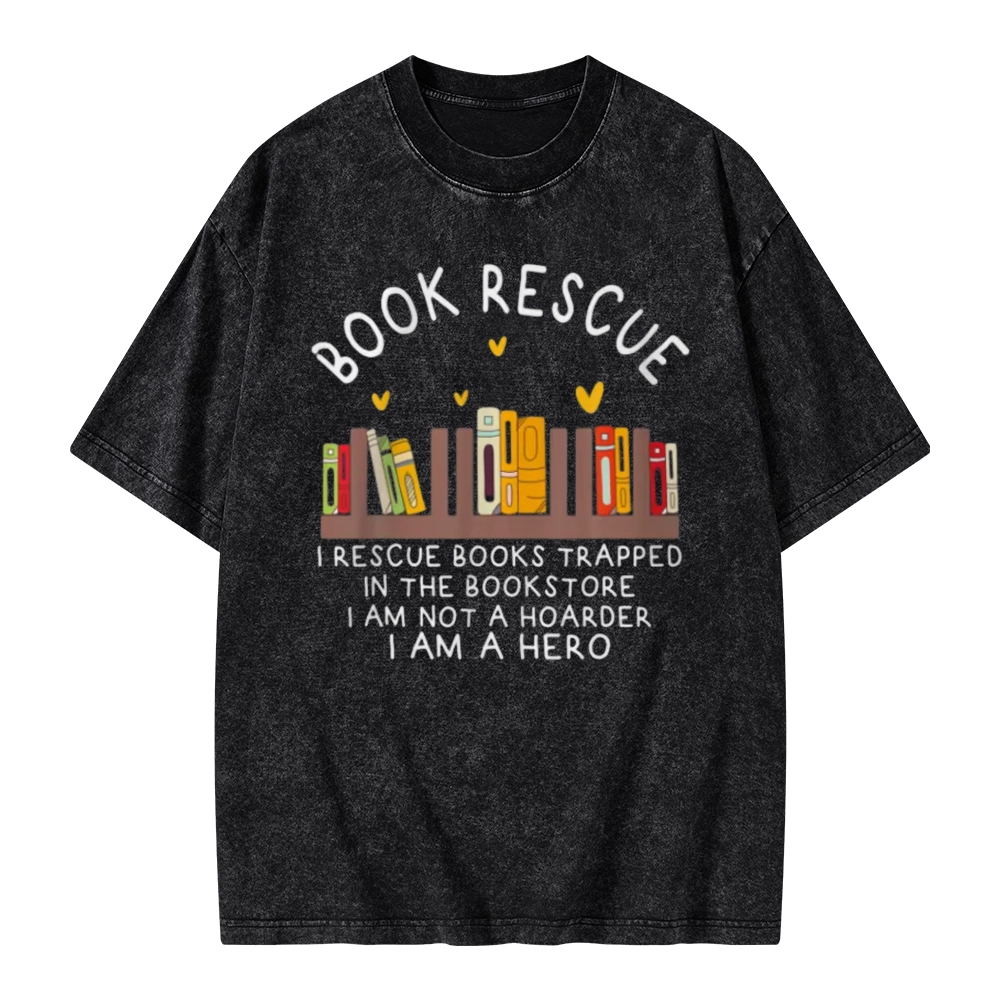 Pagewings Book Rescue Unisex Washed T-shirt