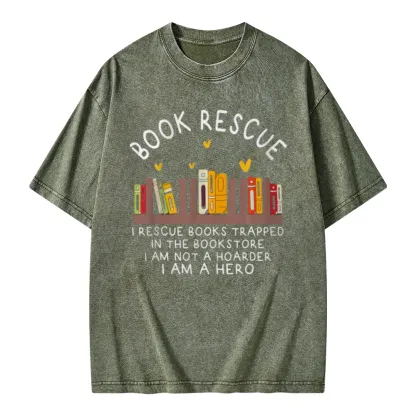 Pagewings Book Rescue Unisex Washed T-shirt