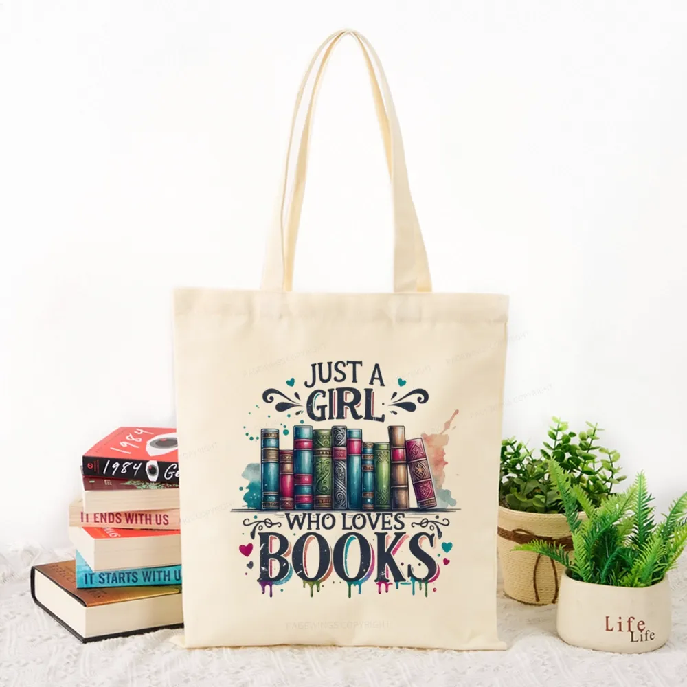 Pagewings Just A Girl Who Loves Books Tote Bag