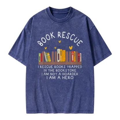 Pagewings Book Rescue Unisex Washed T-shirt