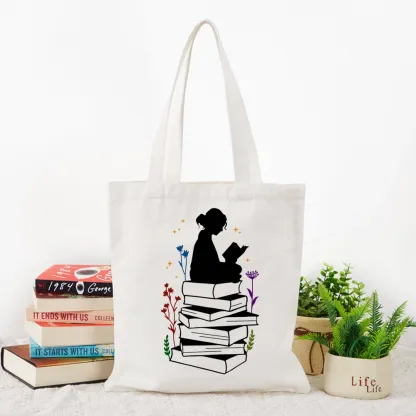 Pagewings Girl Reading Tote Bag