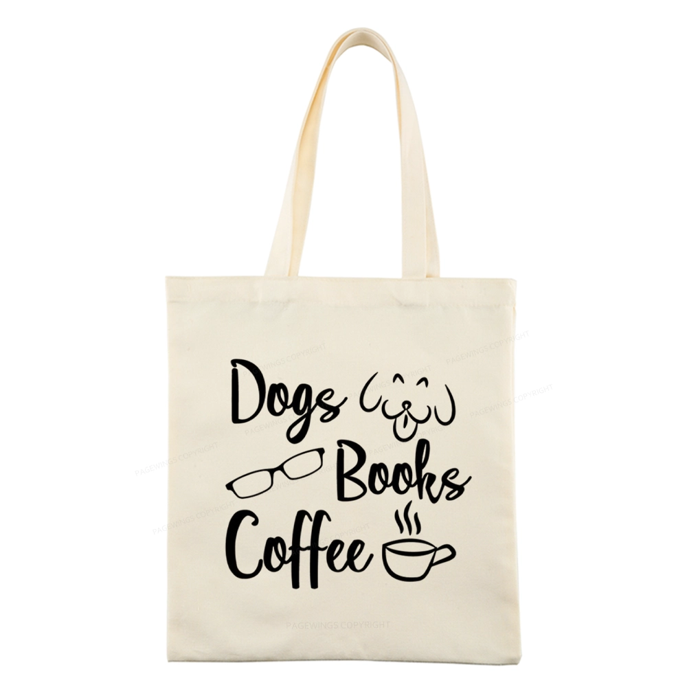 Pagewings Dogs Books Coffee Tote Bag