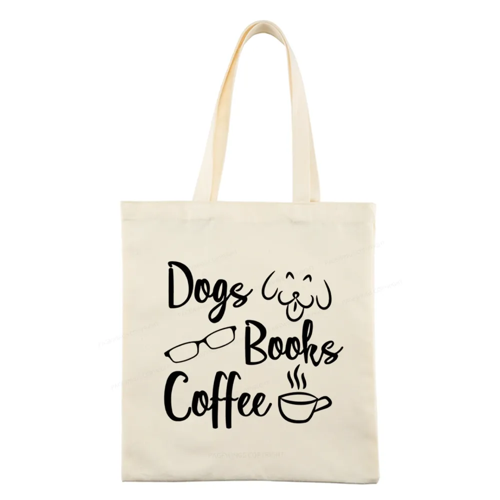Pagewings Dogs Books Coffee Tote Bag