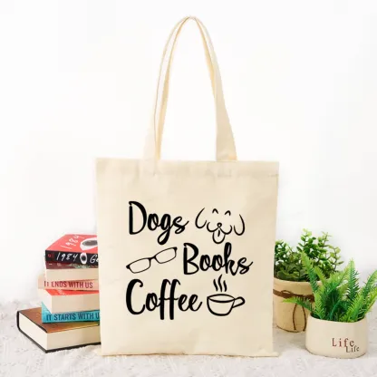 Pagewings Dogs Books Coffee Tote Bag