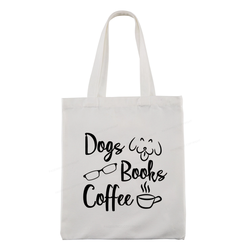 Pagewings Dogs Books Coffee Tote Bag