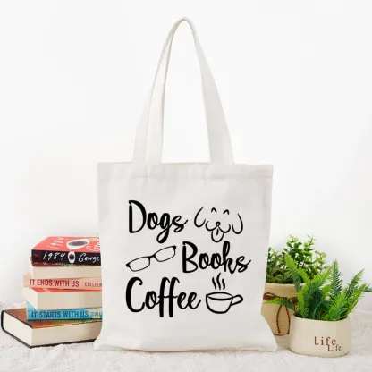 Pagewings Dogs Books Coffee Tote Bag