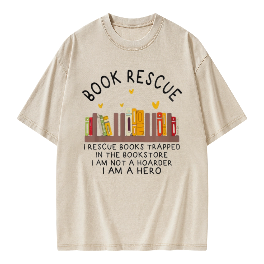 Pagewings Book Rescue Unisex Washed T-shirt