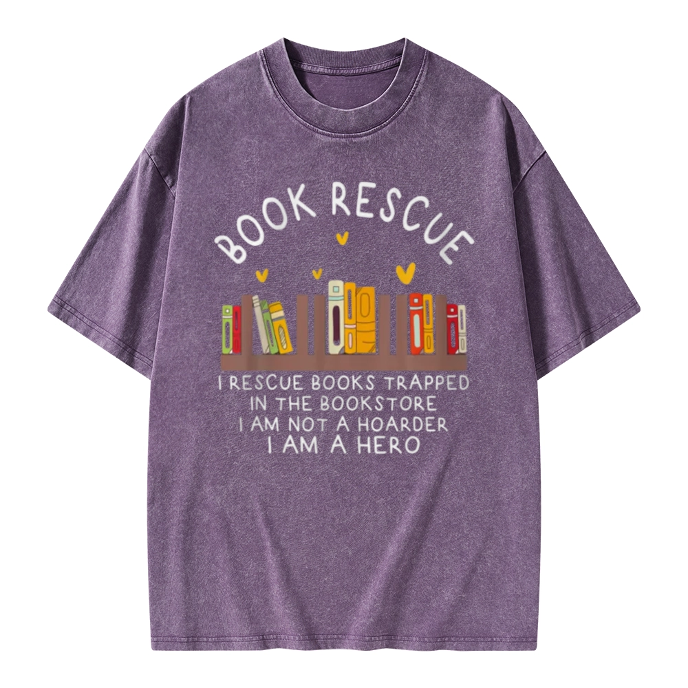 Pagewings Book Rescue Unisex Washed T-shirt