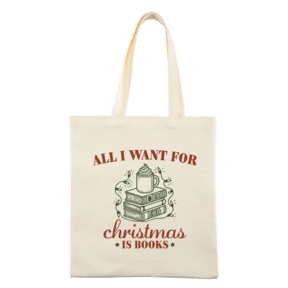Pagewings All I Want For Christmas Is Books Tote Bag