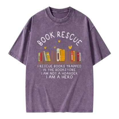 Pagewings Book Rescue Unisex Washed T-shirt