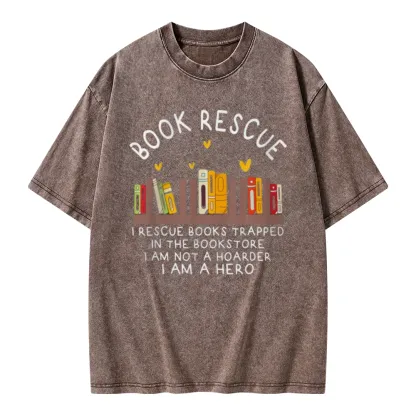 Pagewings Book Rescue Unisex Washed T-shirt