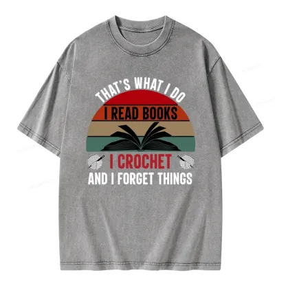 Pagewings Crochet And I Forget Things Unisex Unisex Washed T-shirt