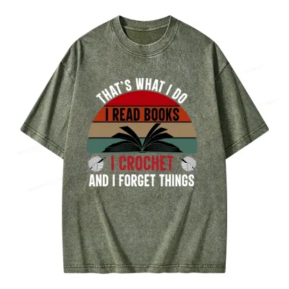 Pagewings Crochet And I Forget Things Unisex Unisex Washed T-shirt