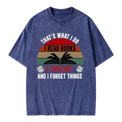 Pagewings Crochet And I Forget Things Unisex Unisex Washed T-shirt