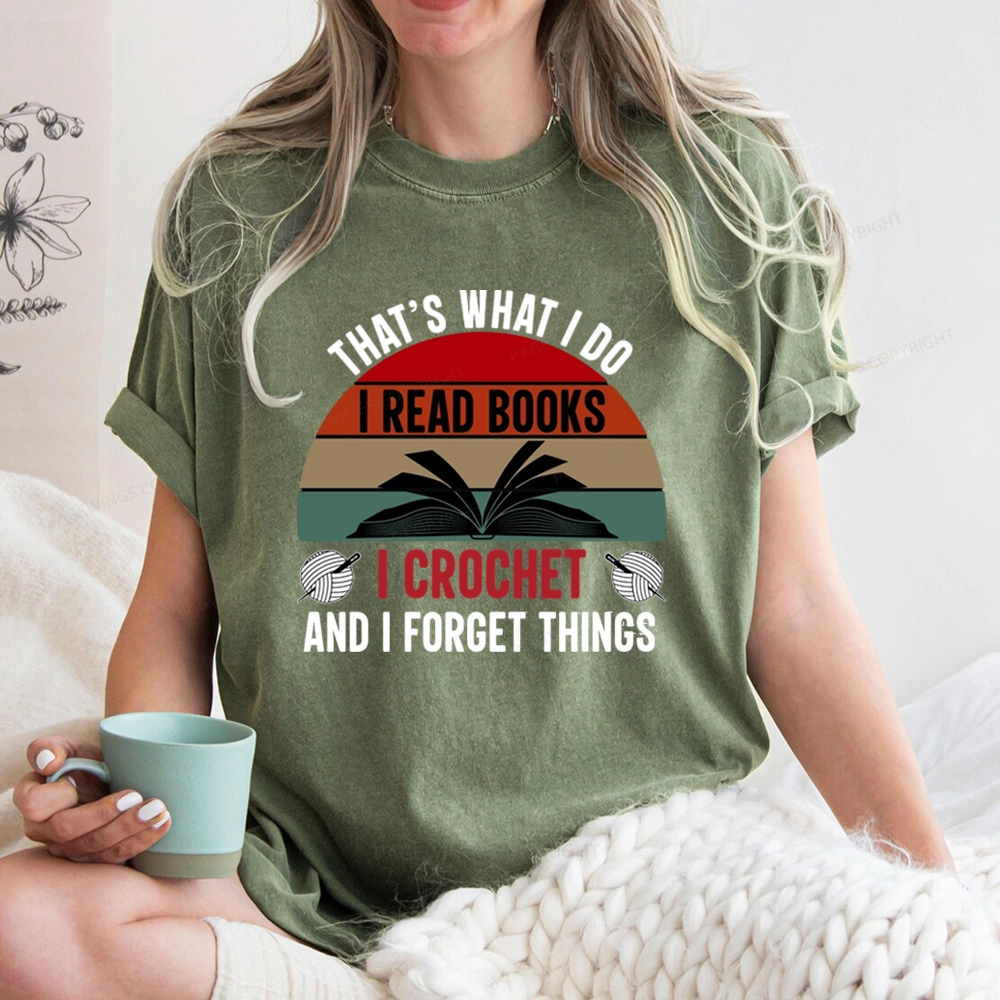 Pagewings Crochet And I Forget Things Unisex Unisex Washed T-shirt
