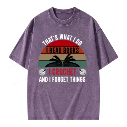 Pagewings Crochet And I Forget Things Unisex Unisex Washed T-shirt