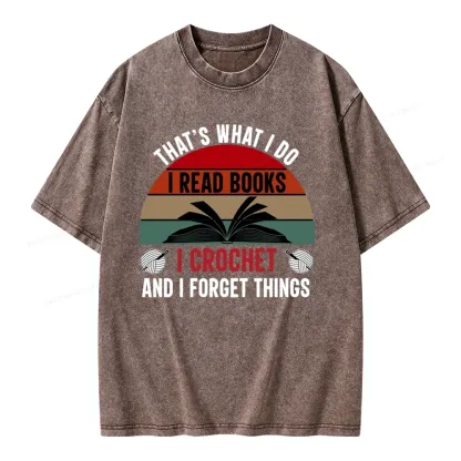 Pagewings Crochet And I Forget Things Unisex Unisex Washed T-shirt