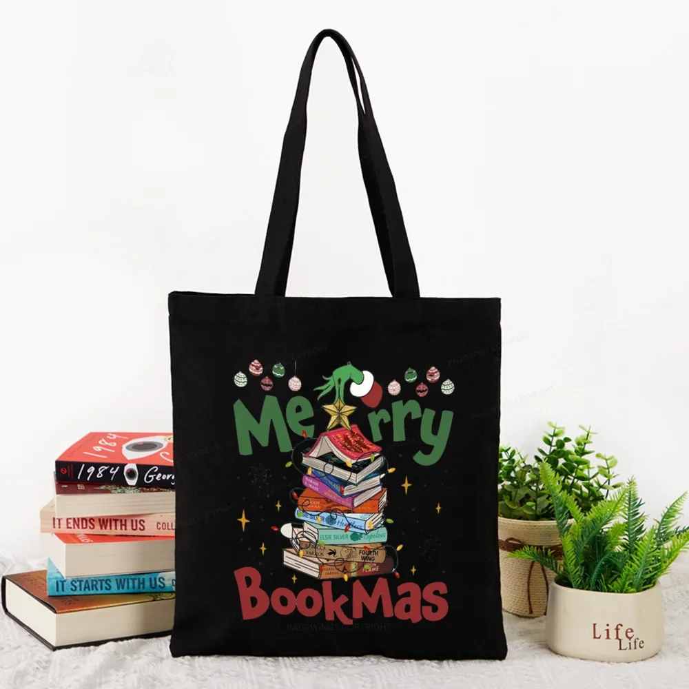 Pagewings Fourth Wing Merry Bookmas Tote Bag