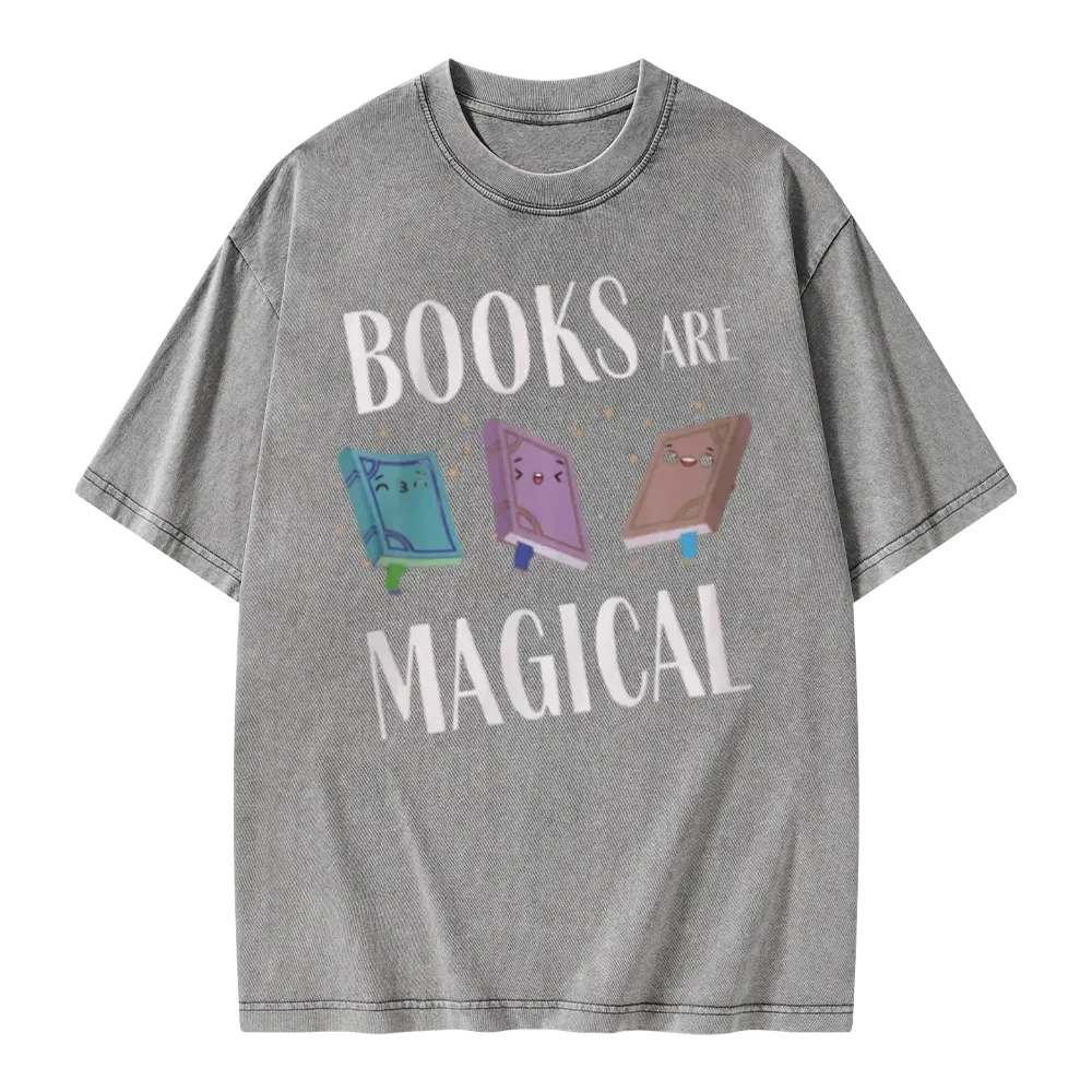 Pagewings Books Magical Unisex Washed T-shirt