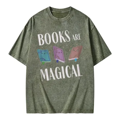 Pagewings Books Magical Unisex Washed T-shirt