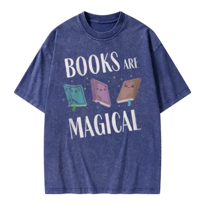 Pagewings Books Magical Unisex Washed T-shirt