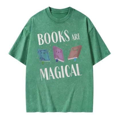Pagewings Books Magical Unisex Washed T-shirt