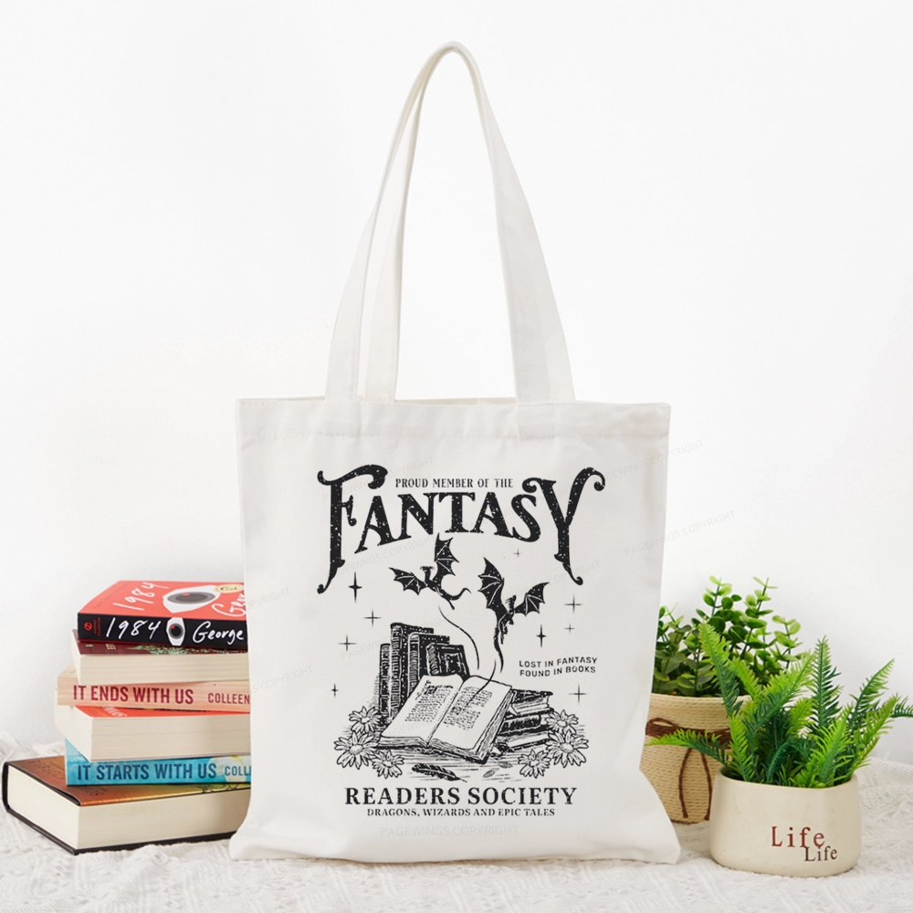 Pagewings Fantasy Readers Society Tote Bag