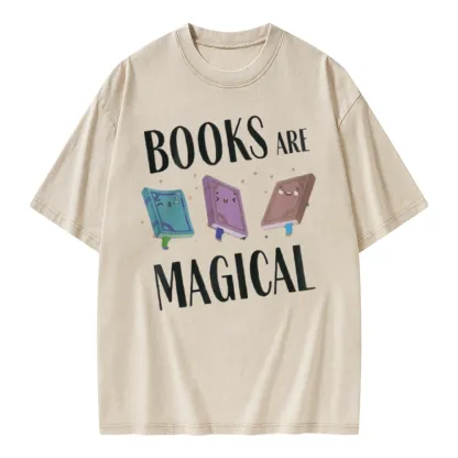 Pagewings Books Magical Unisex Washed T-shirt